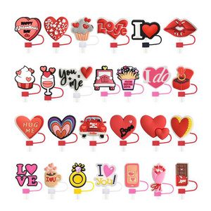 10mm New Products Custom Straw Topper Valentine's Day Straw Toppers Charms Heart Tumbler Topper for Water Bottle