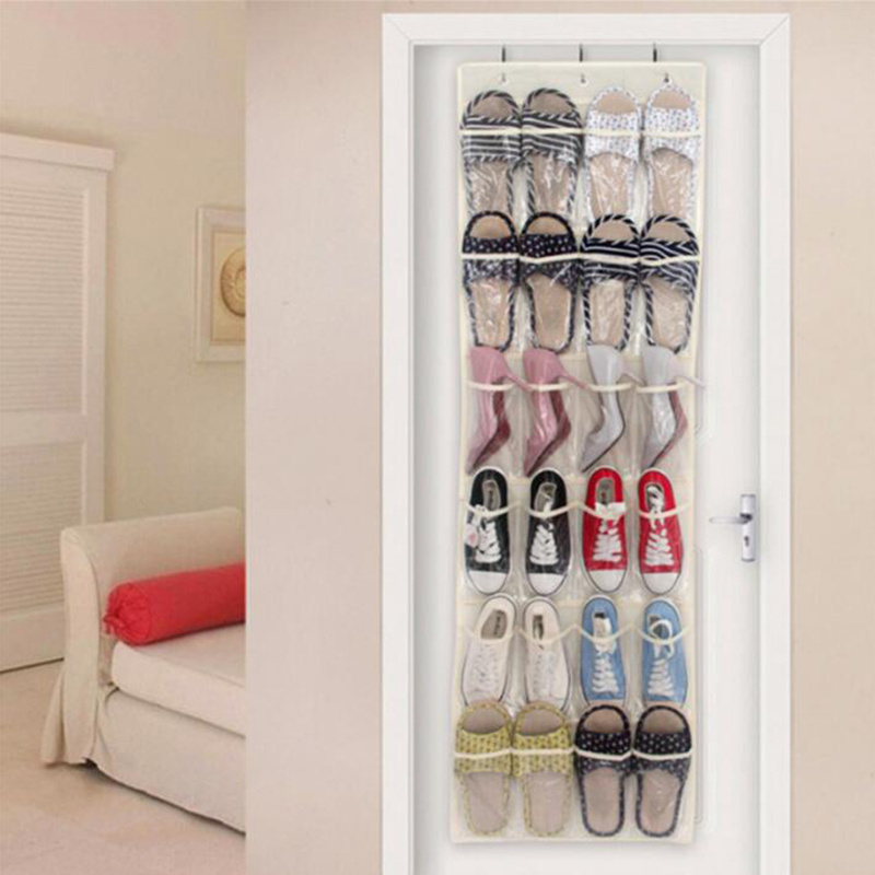 Hanging Shoe Organizer with 24 Mesh Large Pockets Door Shoe Rack Organizer for Men Women Kids Hanging Shoe Storage Bag