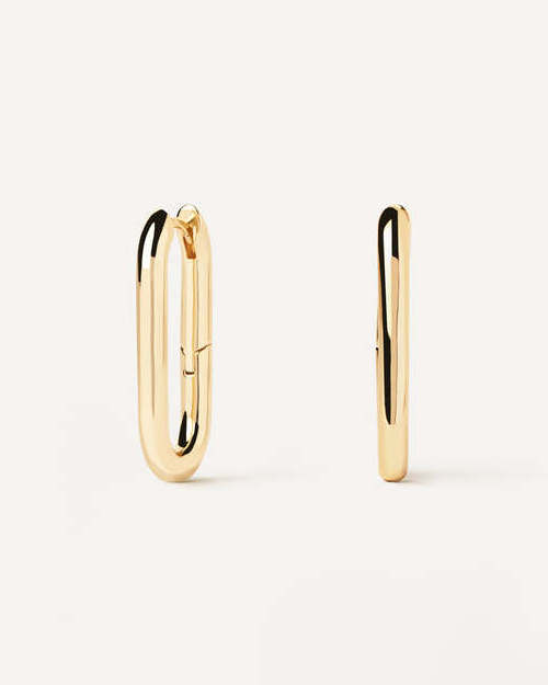 ZYO Wholesale Jewelry Gold Plated Square Tube 316L Stainless Steel Superior Sense Hoop Earrings for Women