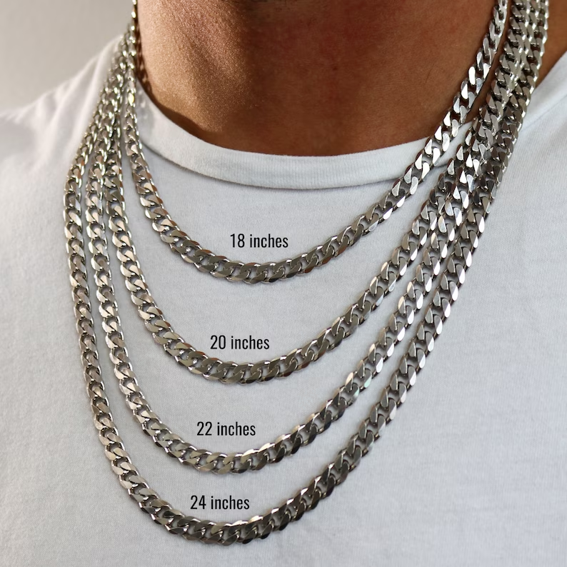 Solid silver 3 4 5 6mm Flat Curb Cuban link chain Miami 925 sterling silver men's chain hiphop  for silver necklace man