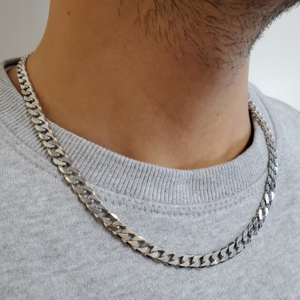 Solid silver 3 4 5 6mm Flat Curb Cuban link chain Miami 925 sterling silver men's chain hiphop  for silver necklace man