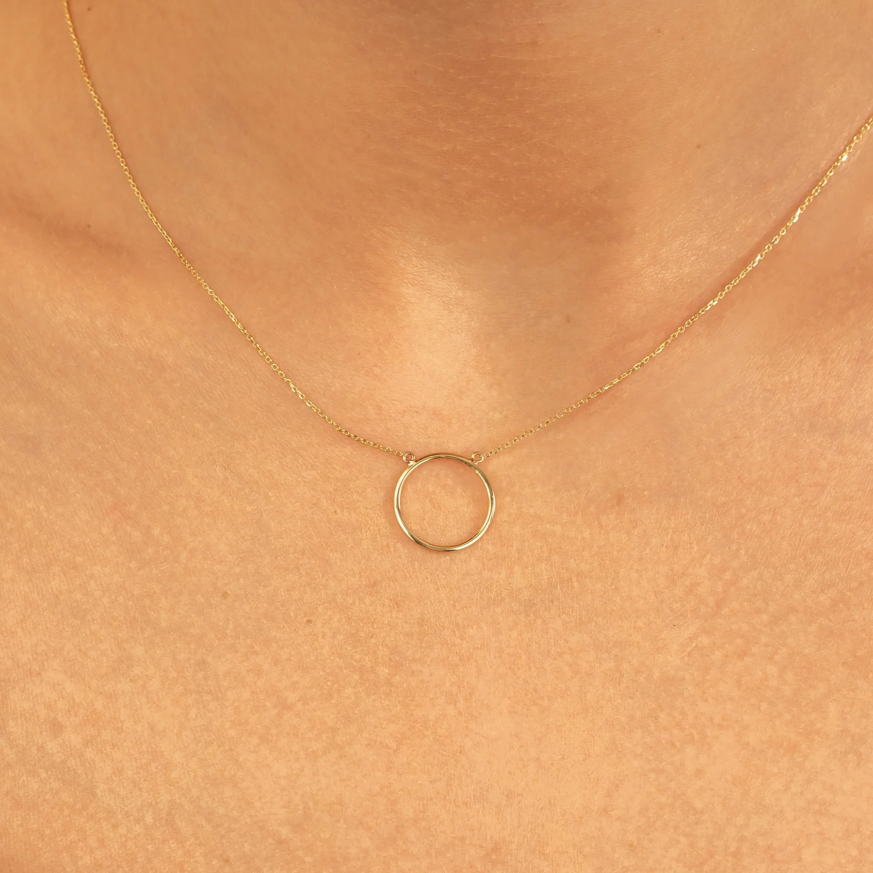 New arrivals Minimalism Fine Jewelry necklace 925 sterling silver 14k Gold Circle of Life pendant necklace