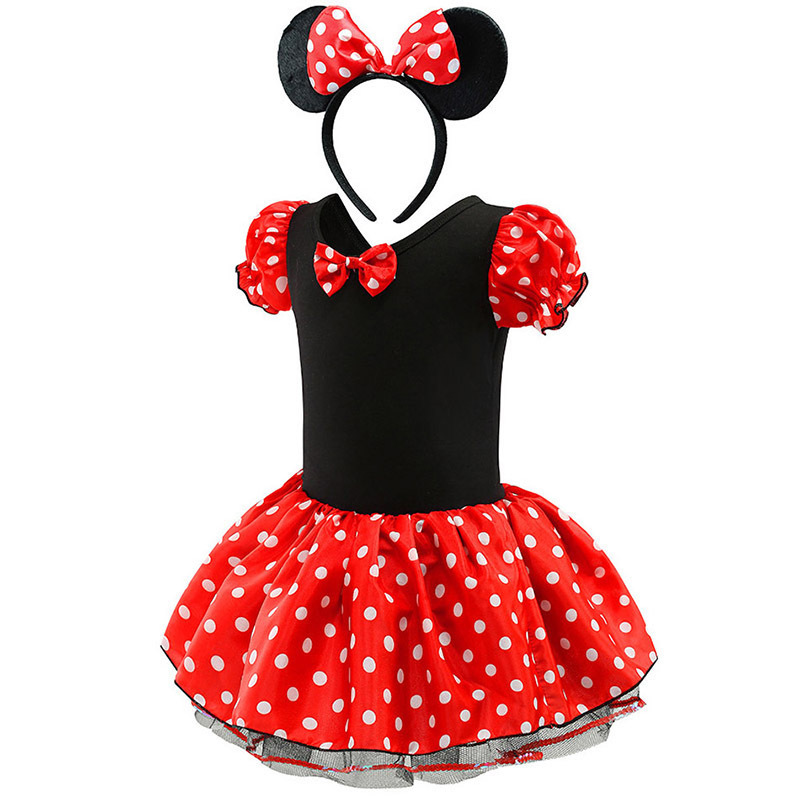 Baby Girls Ballet Tutu Dress Summer Kids Minnie Mickey Dress Cartoon Mouse Costume Children Christmas Birthday Party Clothes