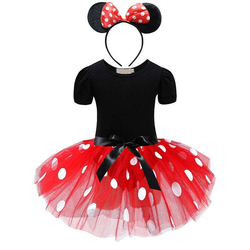 Baby Girls Ballet Tutu Dress Summer Kids Minnie Mickey Dress Cartoon Mouse Costume Children Christmas Birthday Party Clothes