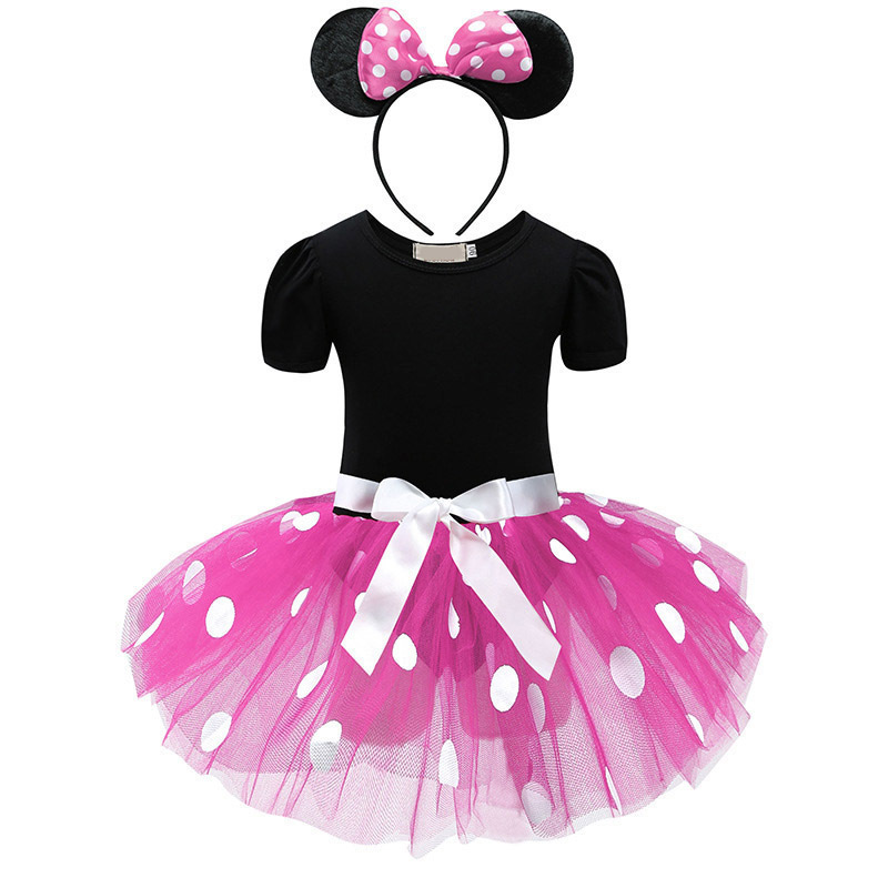 Baby Girls Ballet Tutu Dress Summer Kids Minnie Mickey Dress Cartoon Mouse Costume Children Christmas Birthday Party Clothes