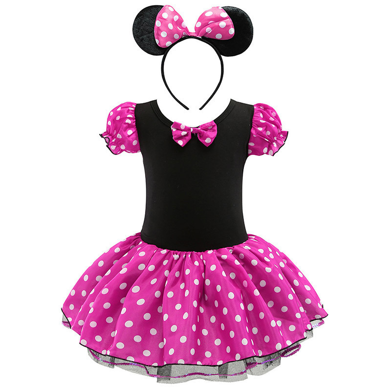 Baby Girls Ballet Tutu Dress Summer Kids Minnie Mickey Dress Cartoon Mouse Costume Children Christmas Birthday Party Clothes