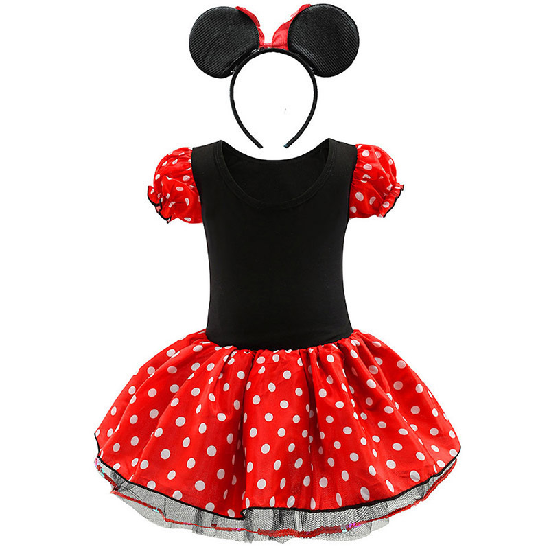 Baby Girls Ballet Tutu Dress Summer Kids Minnie Mickey Dress Cartoon Mouse Costume Children Christmas Birthday Party Clothes