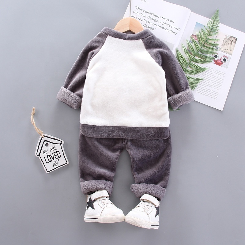 New Winter Pajamas For Boys Baby Girl Clothes Suit Children Fashion Cartoon Thick T-Shirt Pants 2Pcs/Sets Infant Kids Sleepwear