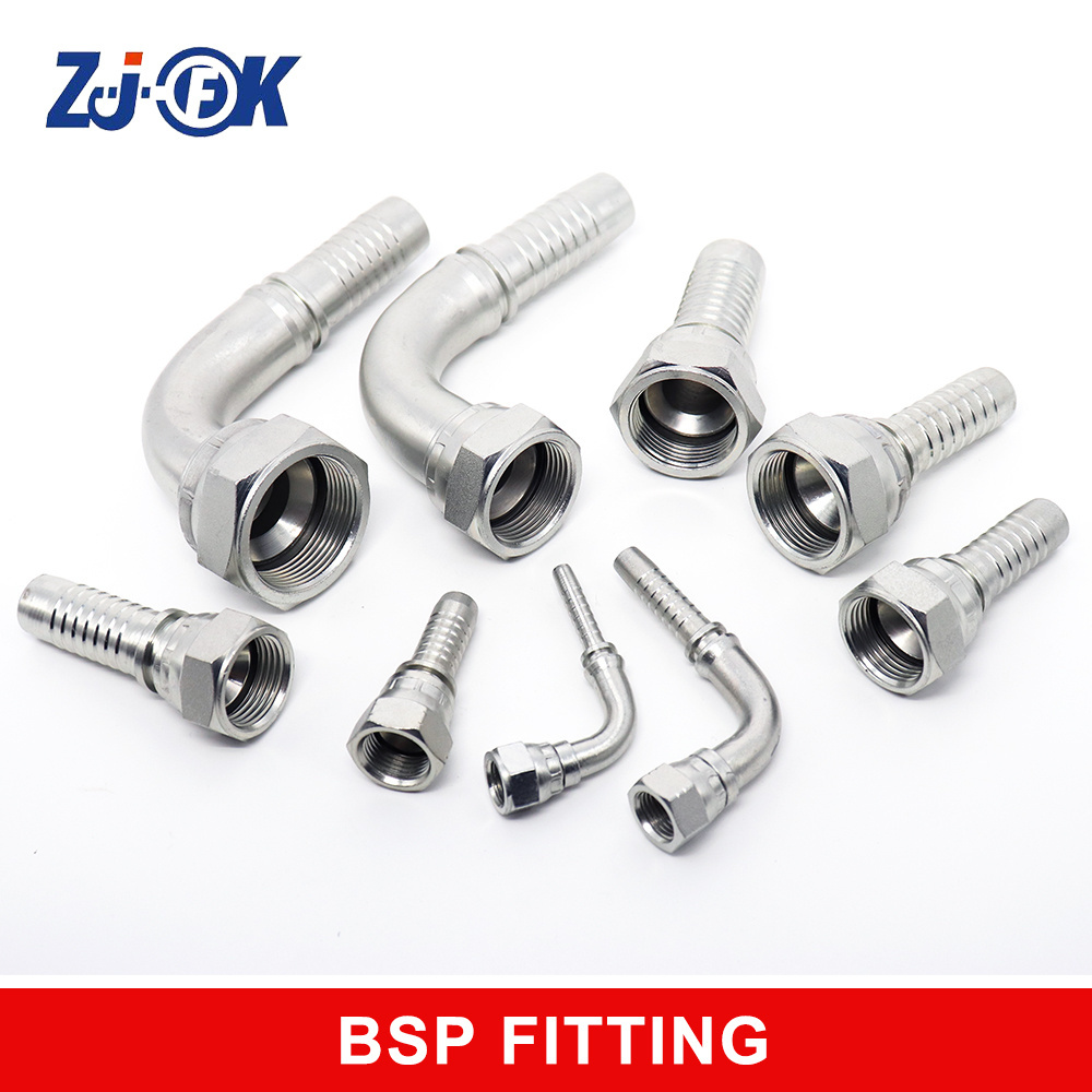 zhuji feike cnc jic hydraulic hose ferrule and fittings for oil pressing customized zinc galvanized  hydraulic fittings