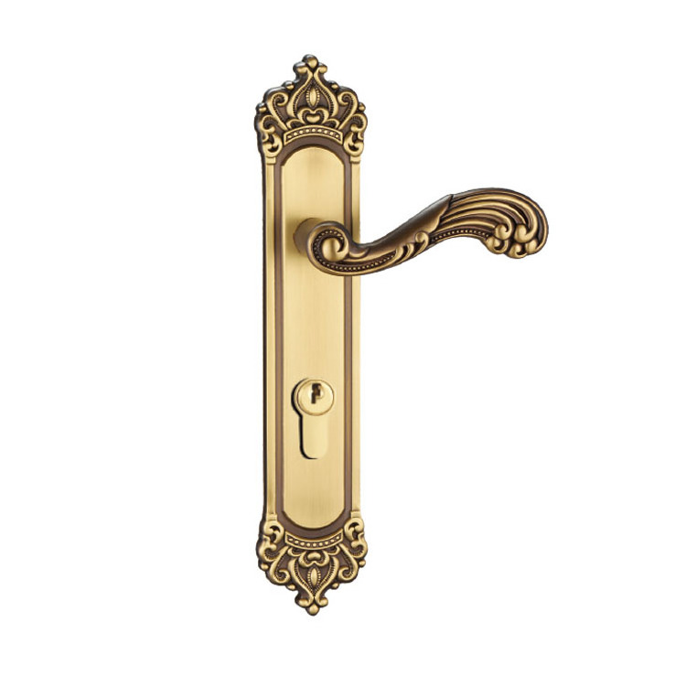 Customized Luxury High End Security Brass Locks Hardware Door Handle For Hotel