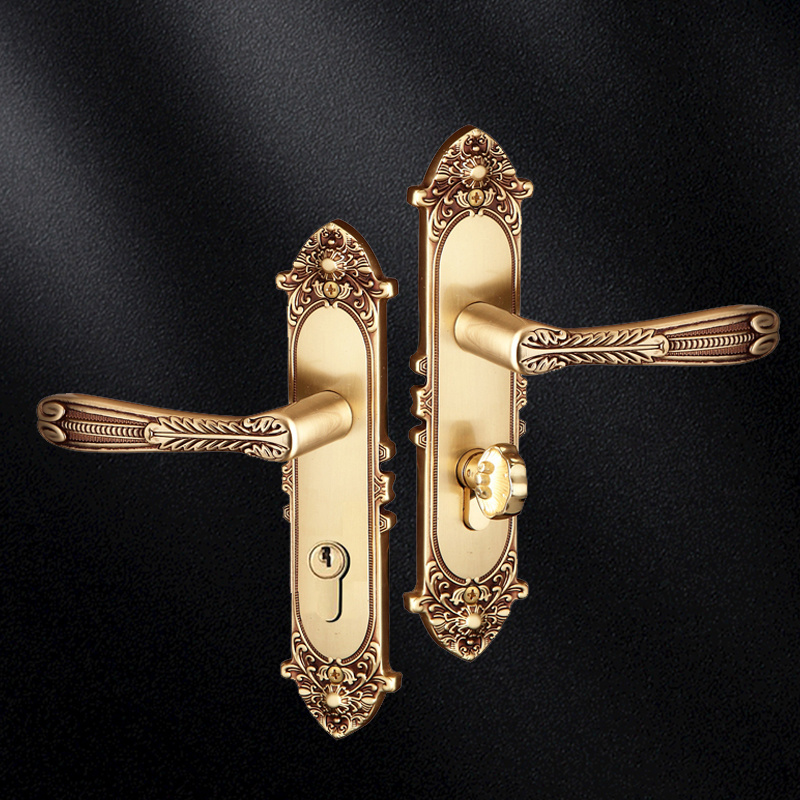 Customized Luxury High End Security Brass Locks Hardware Door Handle For Hotel