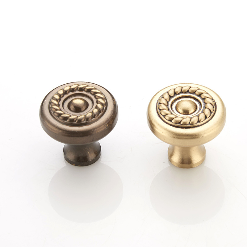 Vintage brushed gold cabinet knob and brass drawer pull knobs