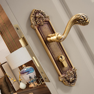 Customized Luxury High End Security Brass Locks Hardware Door Handle For Hotel