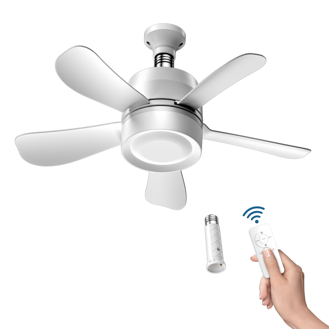 Factory CE UL Best 1000 Lumens Ceiling Fan with Light Remote 3 Gear Wind Speeds E26 E27 Bladeless Dimmable LED Socket Fan Lights