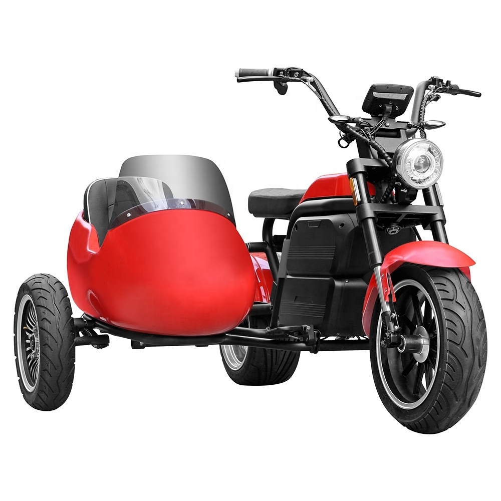 New arrival luqi long distance wide tyre 2000w eec electric scooter with sidecar