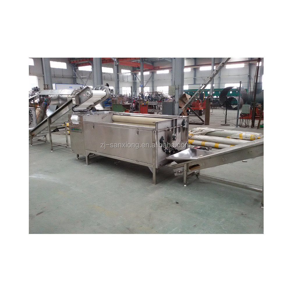 Sanshon Cleaning Machine-HXJ-10G Fruits And Vegetables Potato, Cassava, Ginger, Brush Washing and Peeling Machine