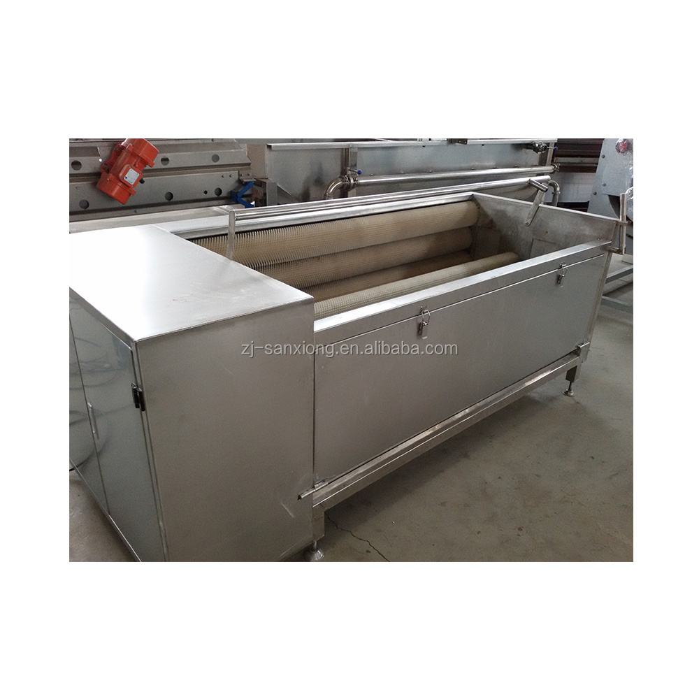 Sanshon Cleaning Machine-HXJ-10G Fruits And Vegetables Potato, Cassava, Ginger, Brush Washing and Peeling Machine