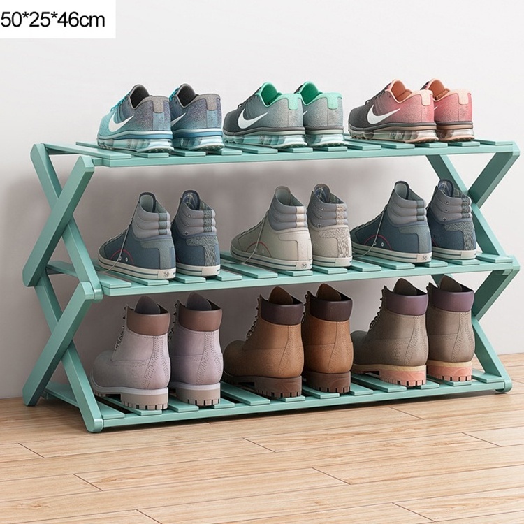 Free installation folding multi-layer shoe rack simple household economic racks storage bamboo shoe rack cabinet