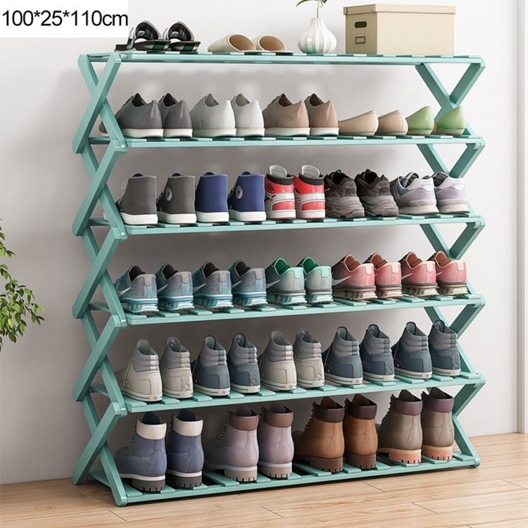 Free installation folding multi-layer shoe rack simple household economic racks storage bamboo shoe rack cabinet