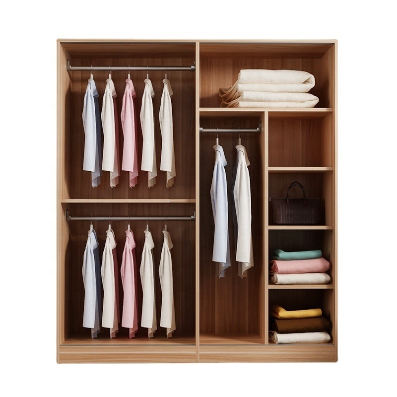 Sliding door wardrobe clothes organizer bedroom furniture simple modern wardrobe storage cabinet