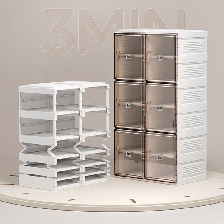 20 pair portable plastic shoe rack storage organizer cabinet PP double layer foldable shoe rack for home modern