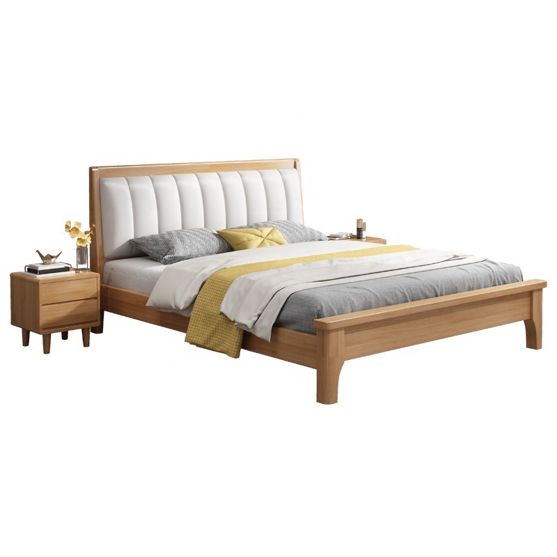 Luxury new arrival home apartment bed american style wooden beds bedroom furniture solid wood bed