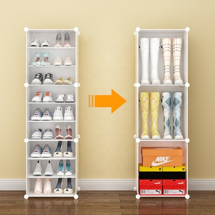 Smart adjustable multi layer shoe store display racks space-saving plastic shoe rack storage organizer