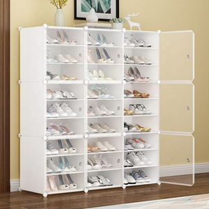 Smart adjustable multi layer shoe store display racks space-saving plastic shoe rack storage organizer