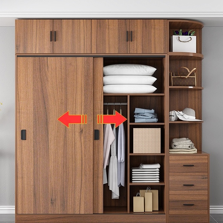 Modern combination wardrobes minimalist design bedroom sliding door wardrobe clothes organizer