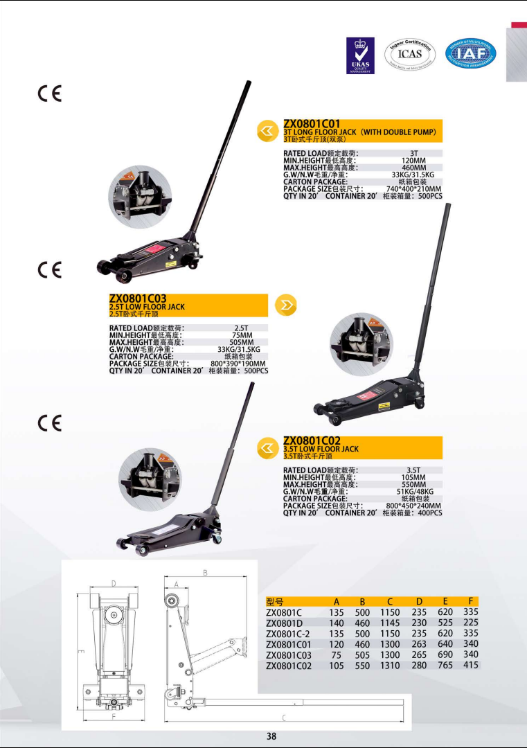 High Quality Hot sale 4 Ton Hydraulic Low Profile Car Jacks with Dual Pump hydraulic 2 jack 3 ton used jacks floor jack