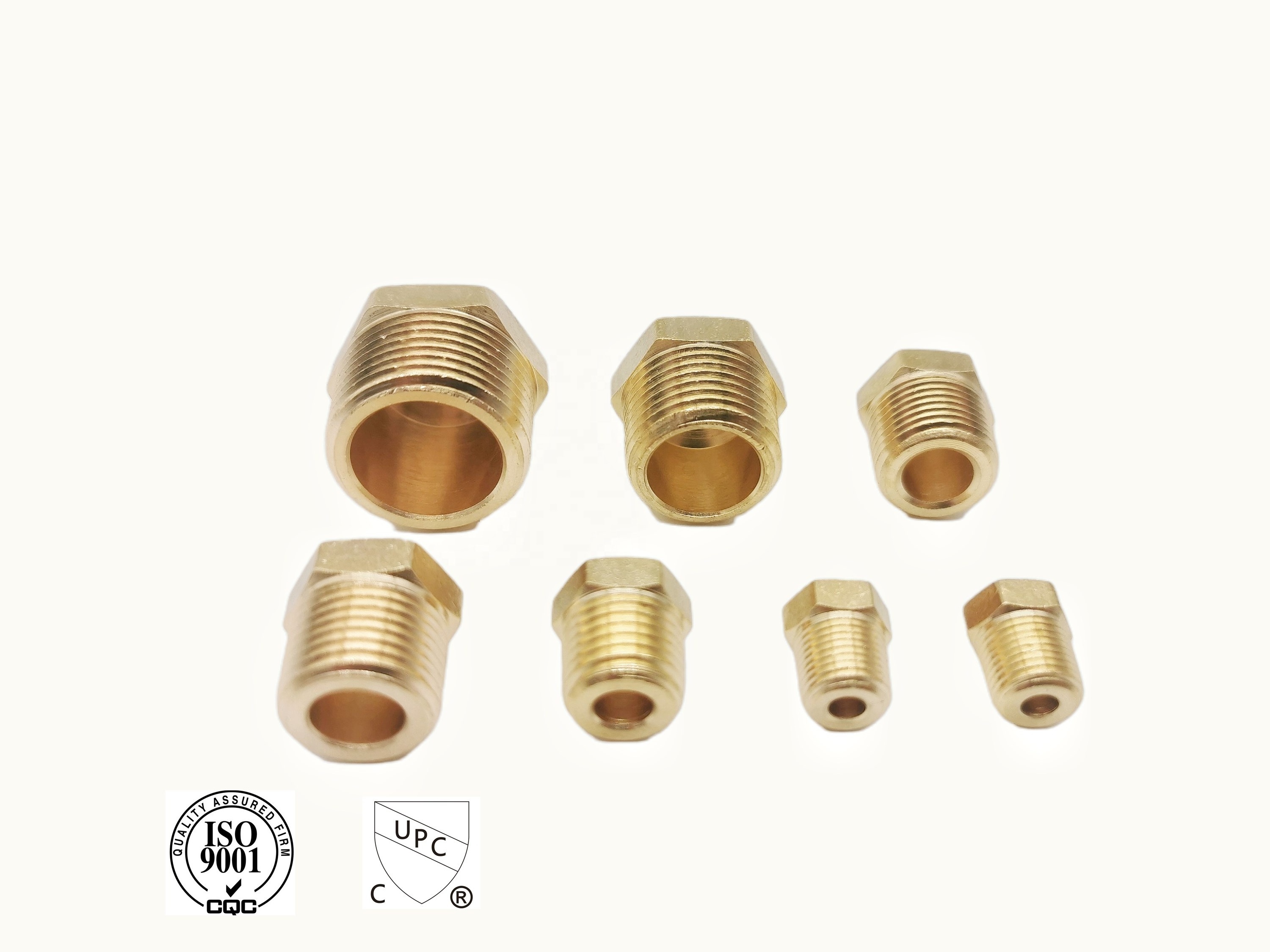 Brass Hex head plug (MIP) Male Thread Coupling Cored Hex Head Plug