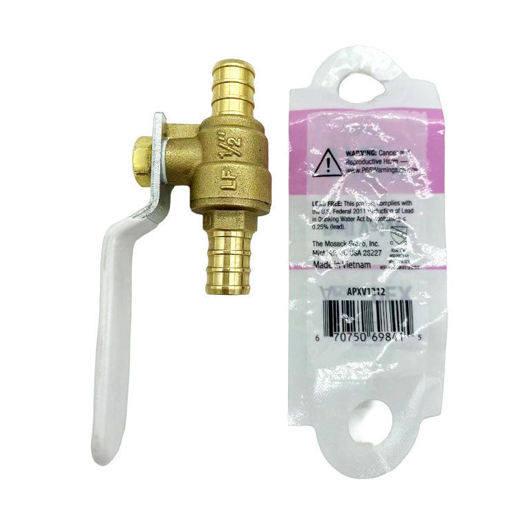 Green Valve High Quality 3/4 inch forged Lead Free Brass pex Ball Valve with Nozzle