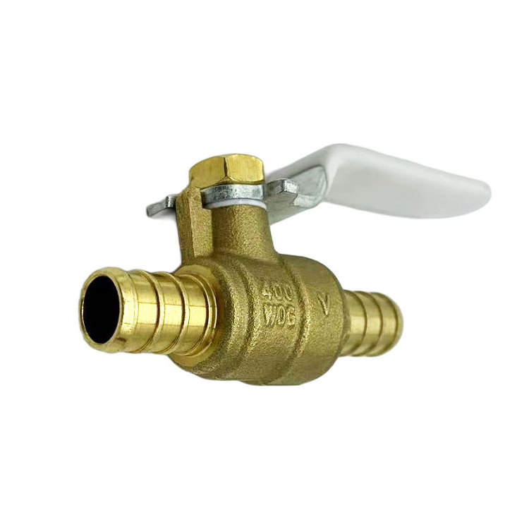 Green Valve High Quality 3/4 inch forged Lead Free Brass pex Ball Valve with Nozzle