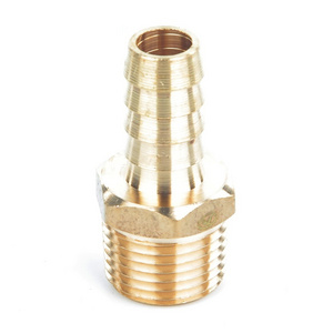 High Quality China Factory Male Thread Forged Brass Hexagonal Connector  Hose Barb Nozzle Fitting