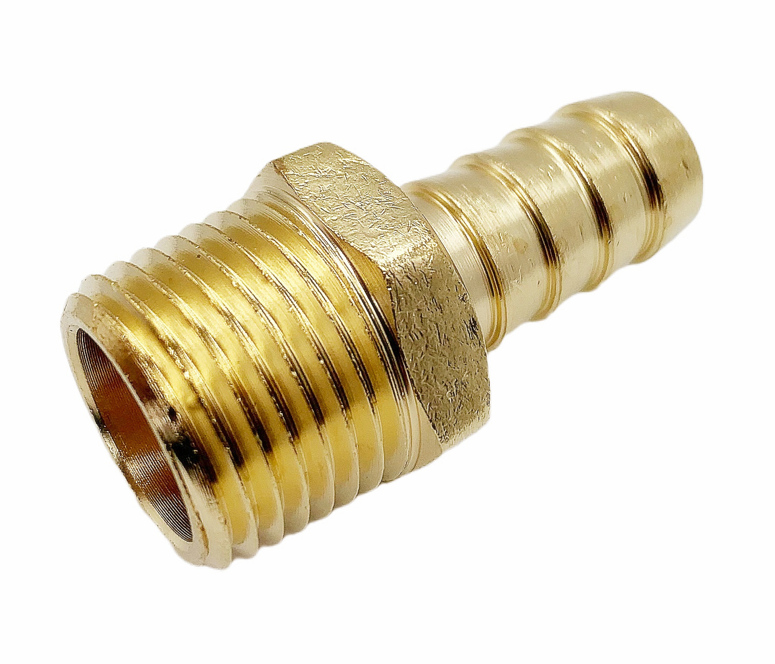 High Quality China Factory Male Thread Forged Brass Hexagonal Connector  Hose Barb Nozzle Fitting