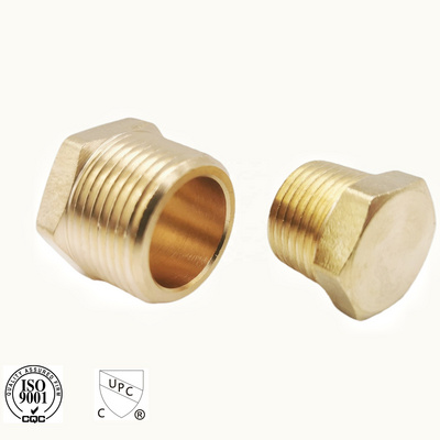 Brass Hex head plug (MIP) Male Thread Coupling Cored Hex Head Plug