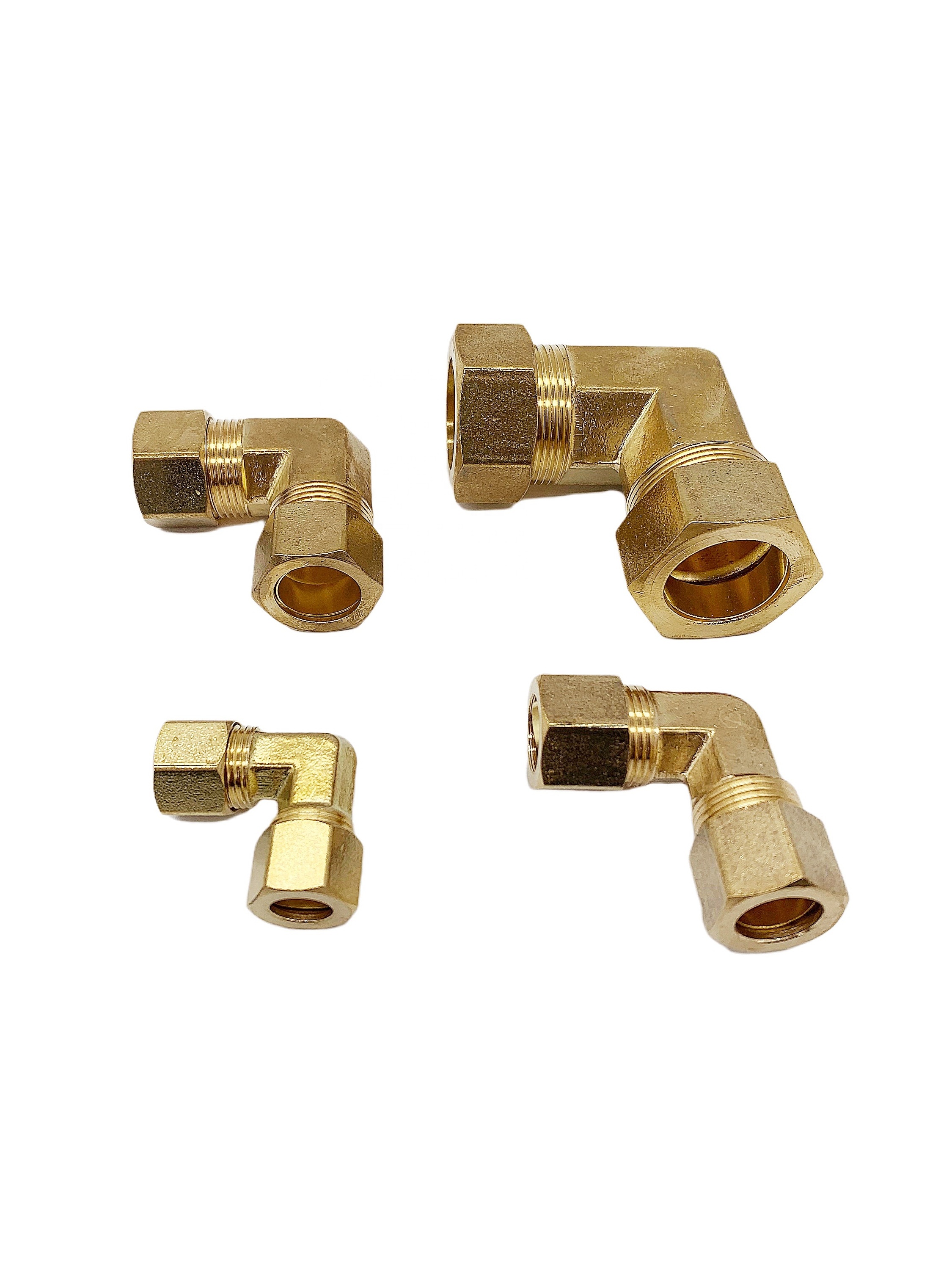 Brass Ferrule Compression Pipe Fittings,Brass Male Connector Elbow Brass Fitting3/8