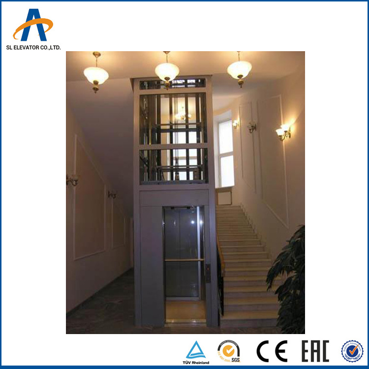 small shaft 320kg glass villa elevator for home lift elevator