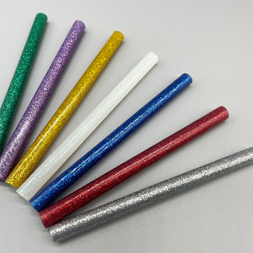 Glitter Hot melt glue stick for school diy Crafts 7mm diameter wholesale price glue sticks