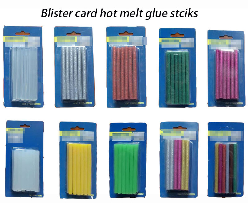 Hot melt glue sticks 11mm diameter Head card/blister card packed