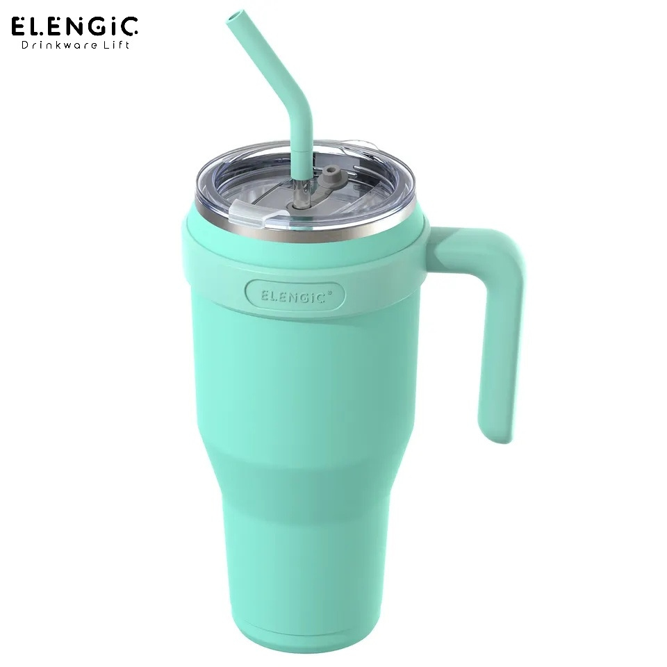 New Stainless Steel 40 Oz Car Cup Large Capacity Vacuum Insulation Cup Mug Portable 40oz Tumbler with Handle and Straw Lid