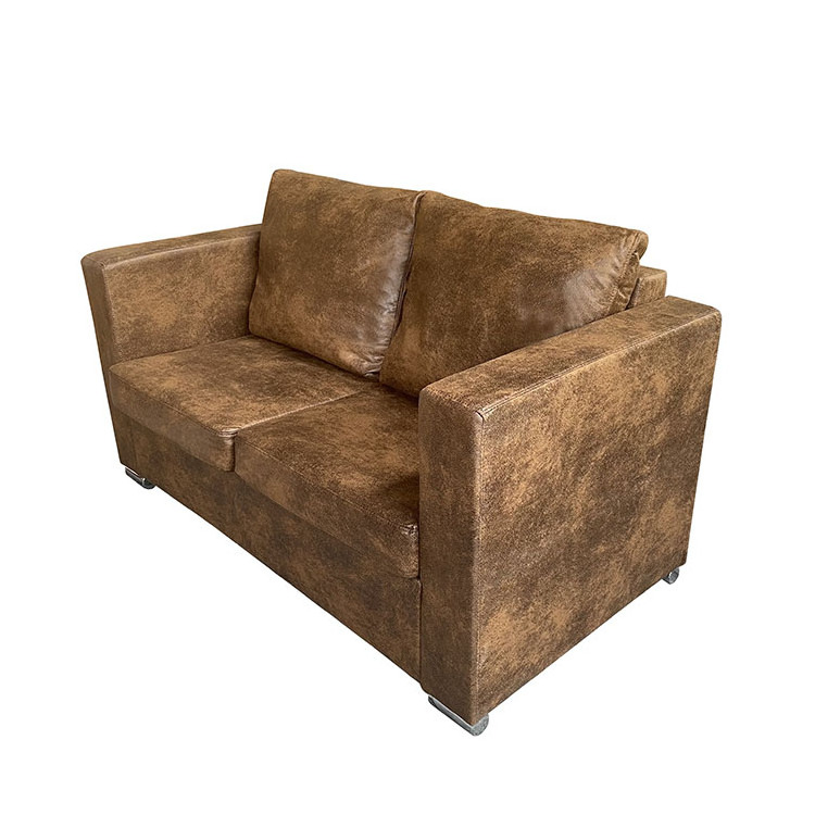 Retro Style Living Room Two Seater Sofa Suede Sofa