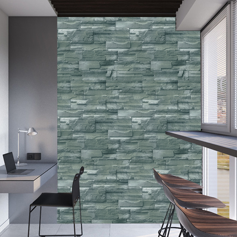 Wholesale Waterproof PVC Peel And Stick Self Adhesive Stone Brick Wallpaper 3D  Mural Room Wall Paper Roll