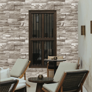 Wholesale Waterproof PVC Peel And Stick Self Adhesive Stone Brick Wallpaper 3D  Mural Room Wall Paper Roll