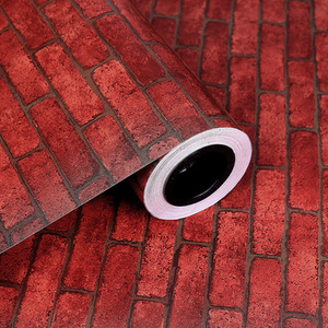 Vinyl PVC Waterproof 3D Red Brick Wallpaper Decoration Sticker Peel And Stick Wall Paper Contact Paper With Adhesive Backside