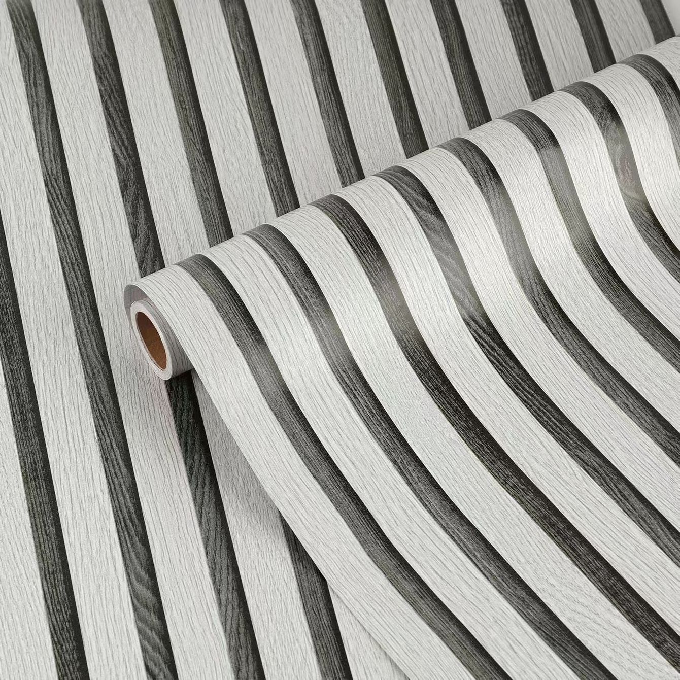 ORON Removable Wallpaper Peel and Stick Self Adhesive Film Wooden Slat Wallpaper Decorative Vinyl for Wall Cabinets