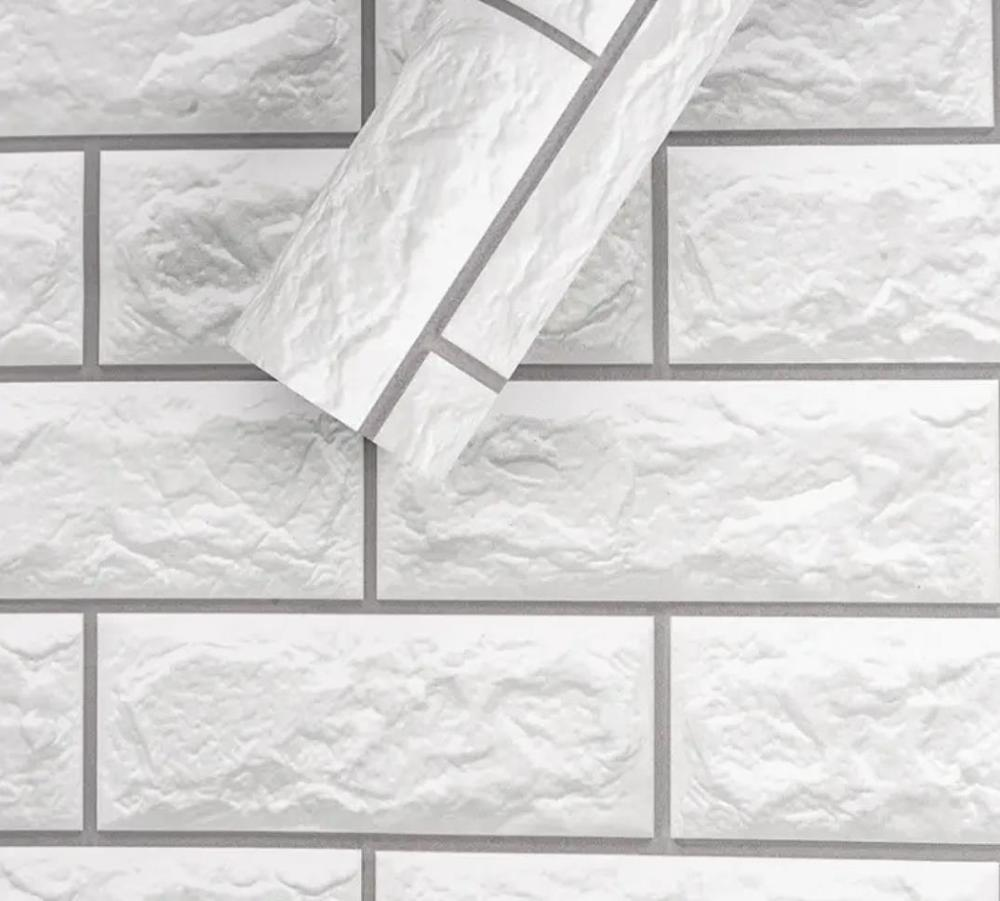 3D Brick White Gray Removable Wallpaper Peel and Stick Self Adhesive Brick for Bedroom Backsplash Laundry Room Accent Walls