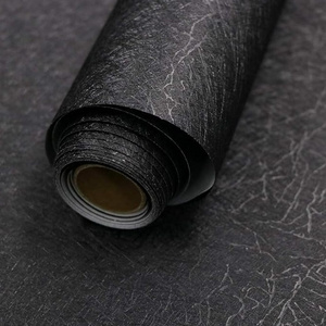 ORON DIY 3D Embossed Black Textured Wallpaper peel and stick Self Adhesive Vinyl Silk Wallpaper For home Wall