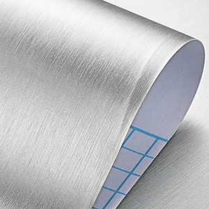 Silver metallic stainless steel contact paper for refrigerators and other furniture, self-adhesive vinyl film wallpaper stickers