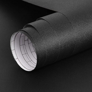 ORON Waterproof Black Textured Wall paper Rolls Self Adhesive Peel And Stick Solid Wallpaper For Wall 23.5 inch x196.7inch